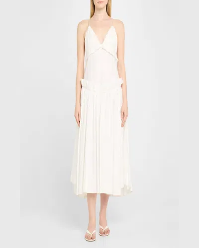 Stuart Weitzman 35mm Rio Sleek Patent Leather Thong Sandals In White