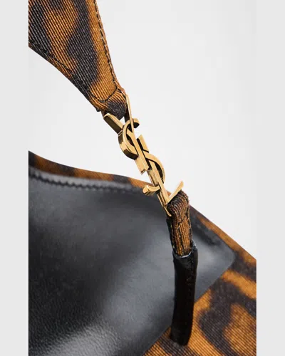 Saint Laurent Cassandra Grosgrain Wedge Sandal In Manto Naturale