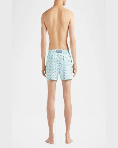 Vilebrequin Moorise Straight-leg Mid-length Printed Swim Shorts In Blue