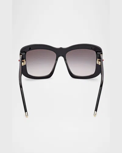 Christian Louboutin Square Acetate Sunglasses In Black