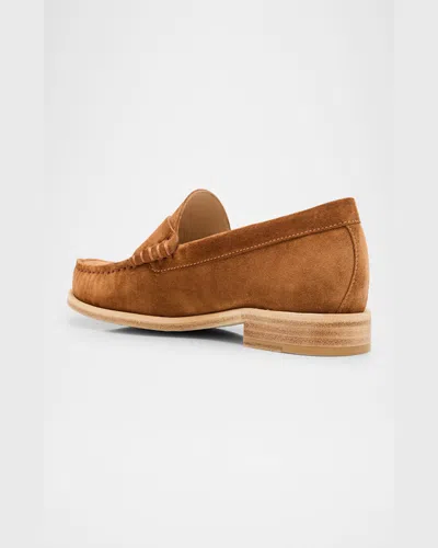 Stuart Weitzman Lottie Suede Penny Loafers In Doe