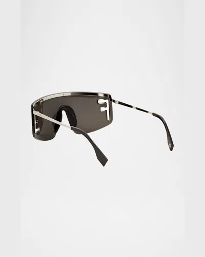 Fendi Sport Wrap Around Sunglasses In Gold Brown Mirror