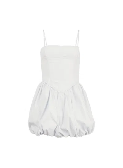 Fleur Du Mal Corset Bubble Mini Dress In White