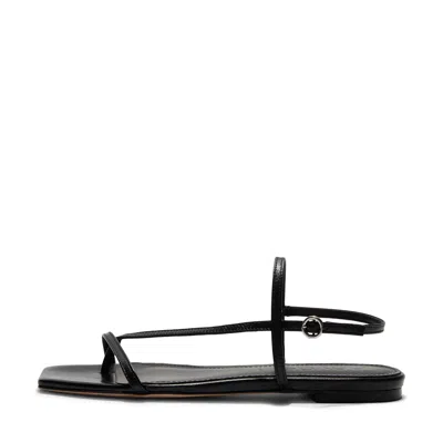 Aeyde Ella Leather Sandals In Black