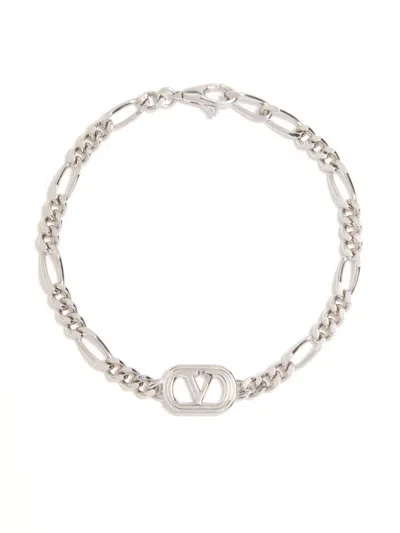 Valentino Garavani Oval Metal Chain Link Bracelet In Metallic