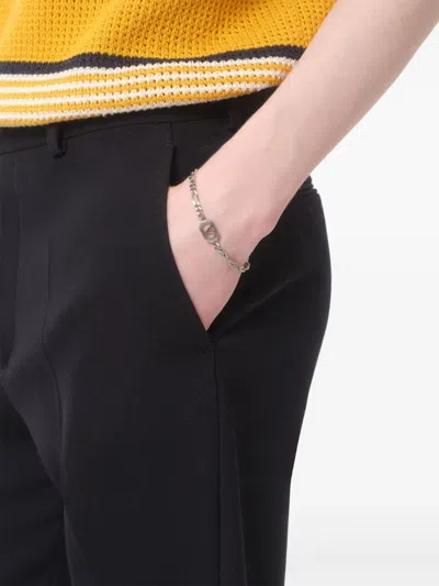 Valentino Garavani Oval Metal Chain Link Bracelet In Metallic