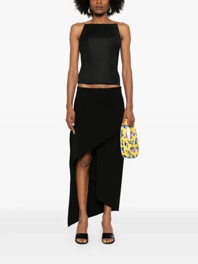Courrèges Courreges Black Polyester Blend Skirt In 黑色