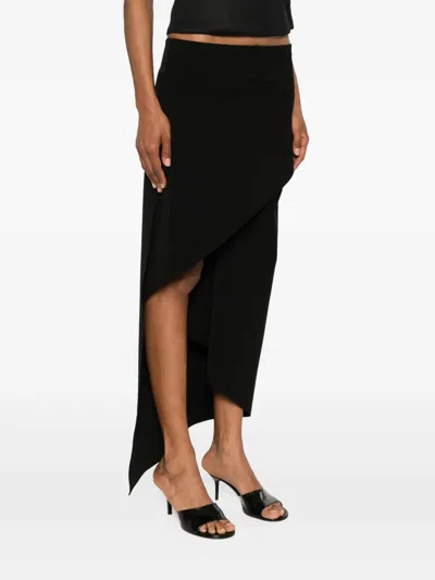 Courrèges Courreges Black Polyester Blend Skirt In 黑色