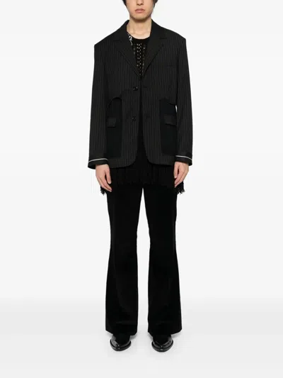 里外反穿条纹半透明夹克