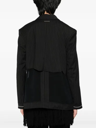 里外反穿条纹半透明夹克