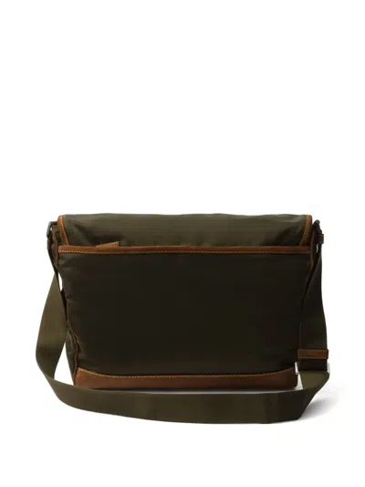 Prada Grosse Schultertasche Aus Re-nylon Und Wildleder In Green