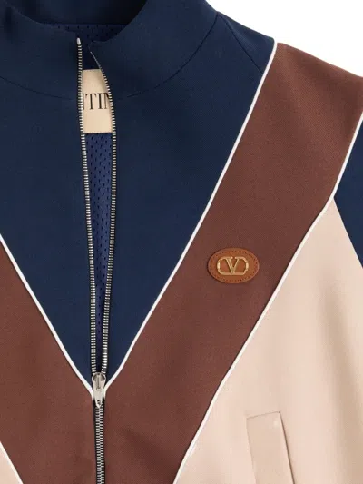 Valentino Jersey Felpa Vlogo Signature Cpu Grandala In Neutrals