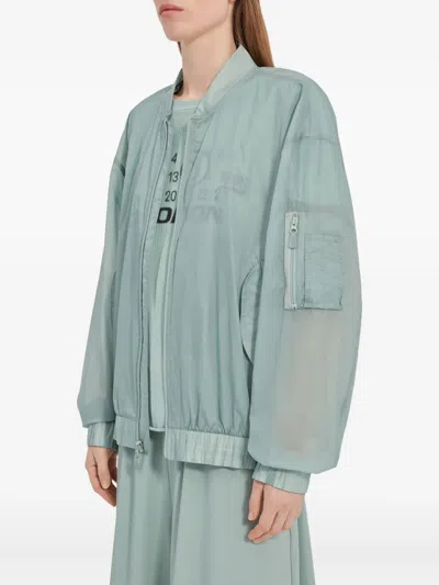 Mm6 Maison Margiela Bomber Jacket Numerical Graphics In Blue