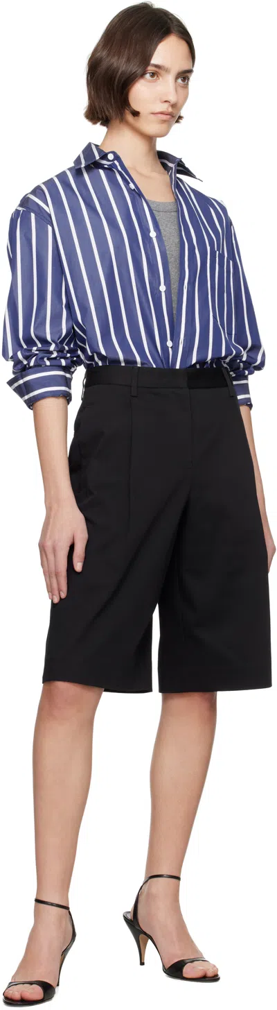 Matteau Black Long Chino Shorts In Black