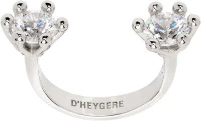 D'heygere Silver 'toi Et Moi' Ring In Silver/white