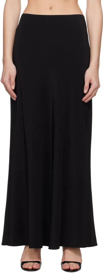 Matteau Black Bias Elastic Maxi Skirt In Black