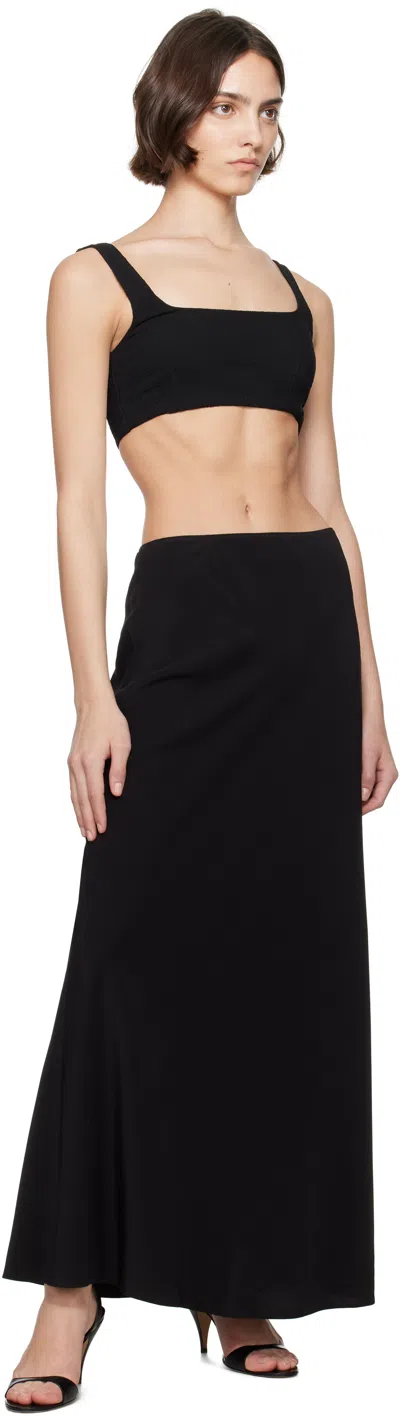 Matteau Black Bias Elastic Maxi Skirt In Black