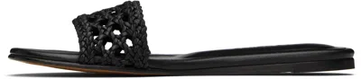 Le Monde Beryl Black Woven Pool Slides In Black