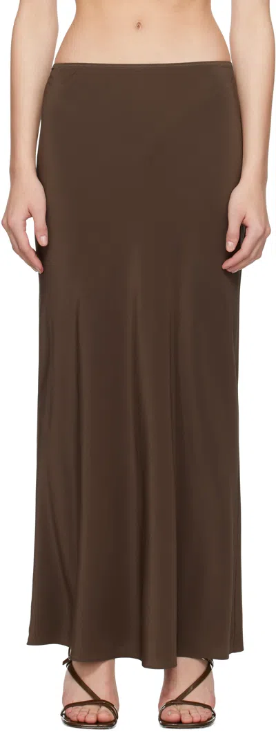 Matteau Brown Bias Elastic Maxi Skirt In Brown