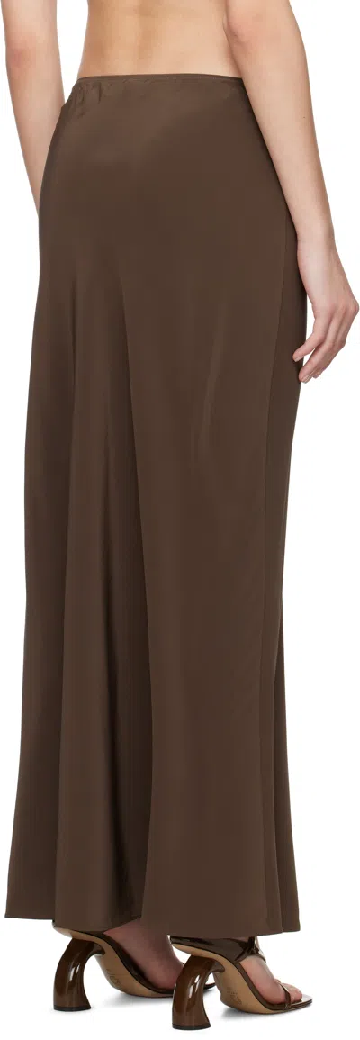 Matteau Brown Bias Elastic Maxi Skirt In Brown