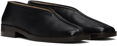 Lemaire 20mm Square-toe Piped Leather Loafers In Brown