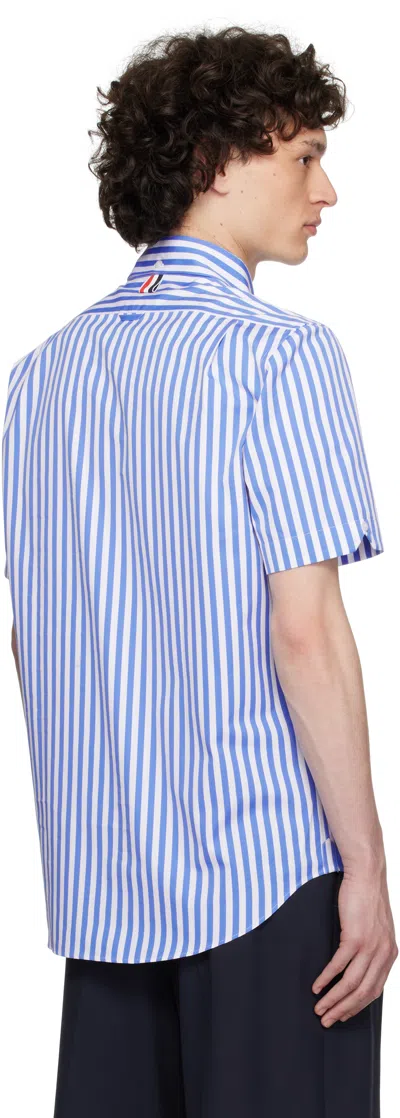 Thom Browne Striped Shirt In 460 Medium Blue