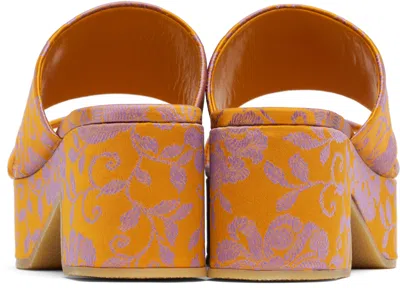 Dries Van Noten Orange Platform Heeled Sandals In 369 Mandarin