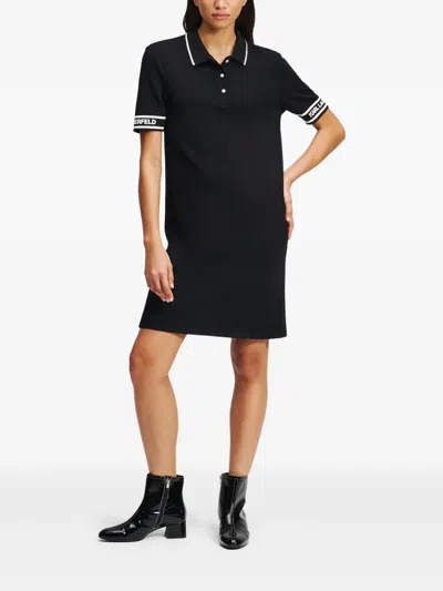 Karl Lagerfeld Polo Dress In Black