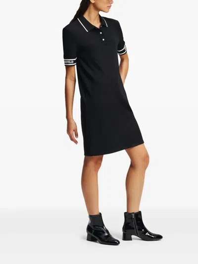Karl Lagerfeld Polo Dress In Black