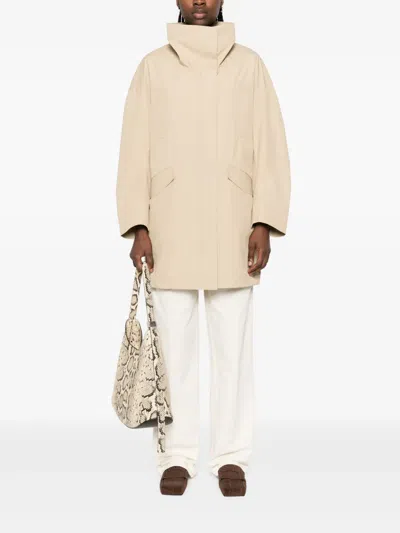 Oof Wear Stand-up Collar Coat In Neutrals