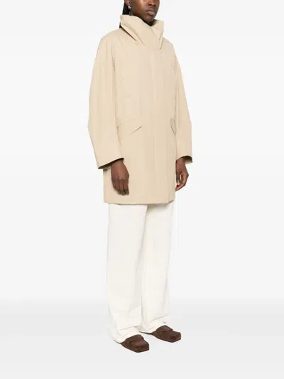 Oof Wear Stand-up Collar Coat In Neutrals