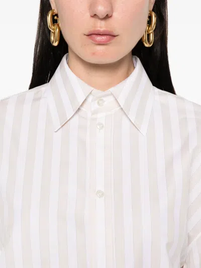Saint Laurent Striped Shirt In Neutral