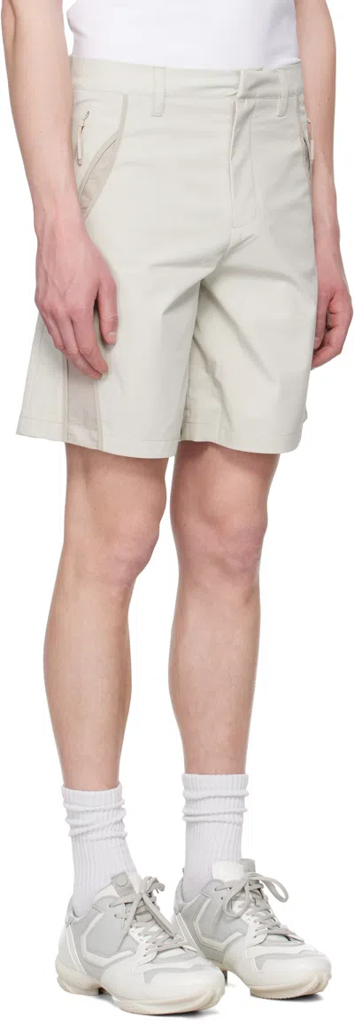 Heliot Emil Panelled Mesh Insert Shorts In Stone