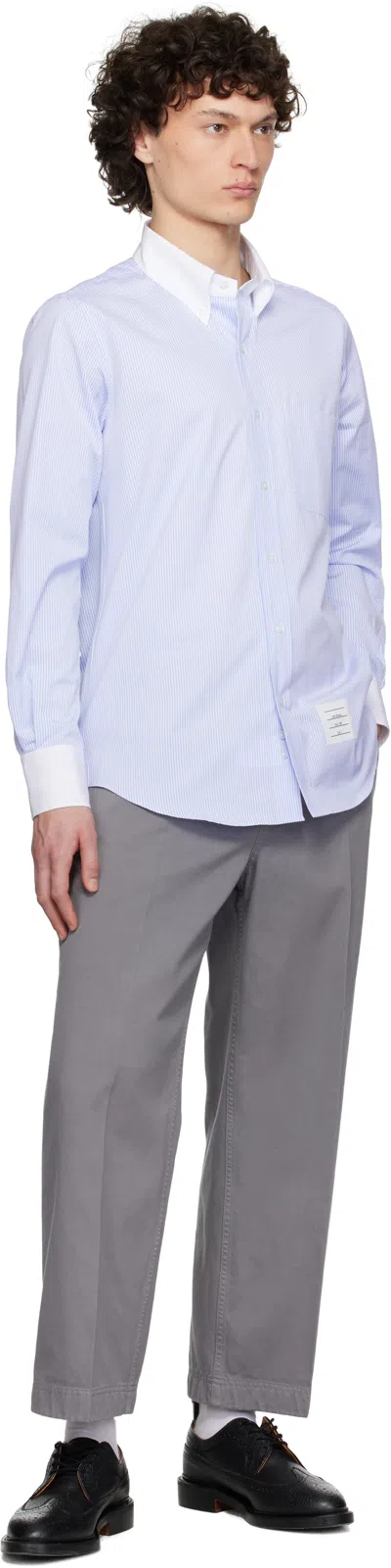 Thom Browne Light Blue Cotton Button-down Shirt