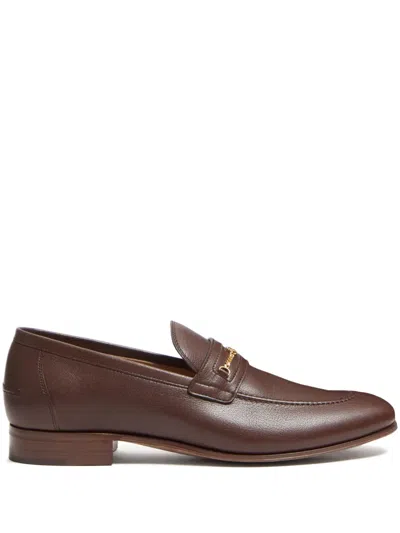 Valentino Garavani Vlogo Signature Leather Loafer In Brown