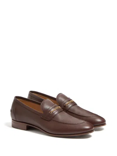Valentino Garavani Vlogo Signature Leather Loafer In Brown