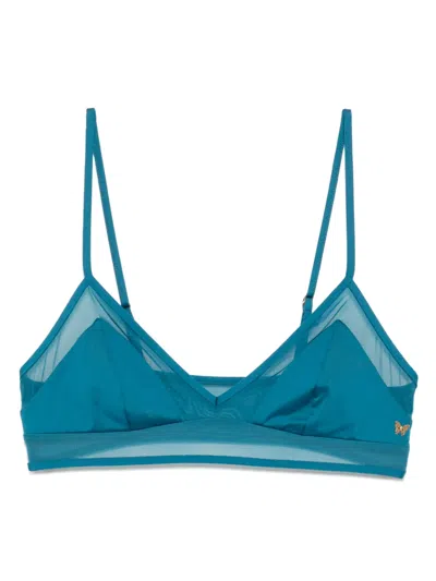 Kiki De Montparnasse Lace Up Demi Bikini Top In La Mer