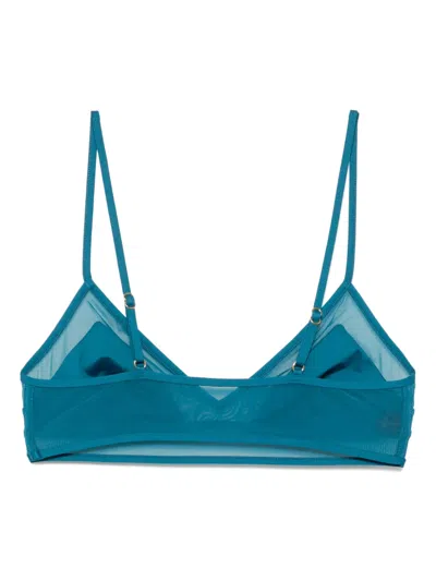 Kiki De Montparnasse Lace Up Demi Bikini Top In La Mer