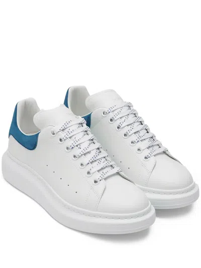 Alexander Mcqueen Oversized Leather Sneakers Detail Contrasting In Gray