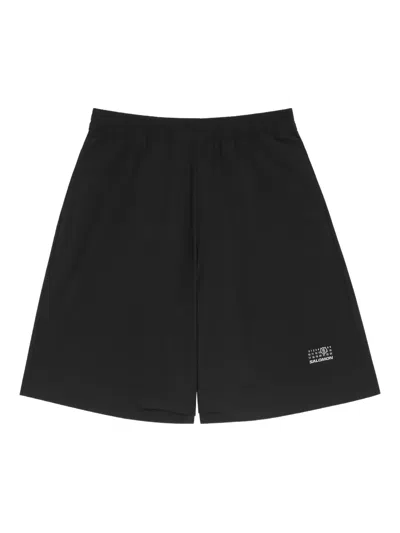 Mm6 Maison Margiela Mm6 By Maison Margiela Bermuda Shorts With Reflective Logo In Black
