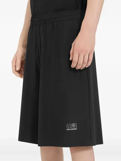 Mm6 Maison Margiela Mm6 By Maison Margiela Bermuda Shorts With Reflective Logo In Black