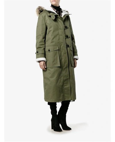 Shop Valentino Shearling Lined & Fox Fur Trimmed Parka Coat