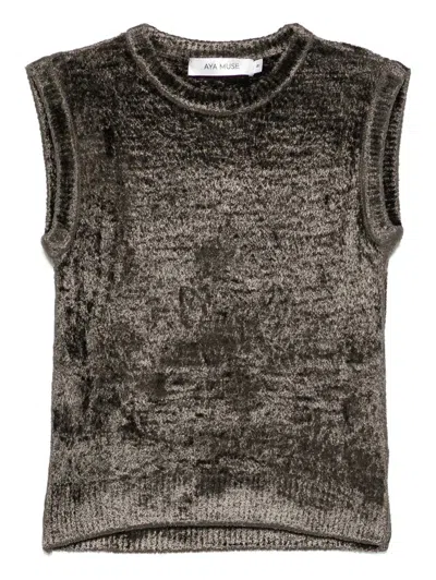 Aya Muse Knitted Tank Top In Cocoa