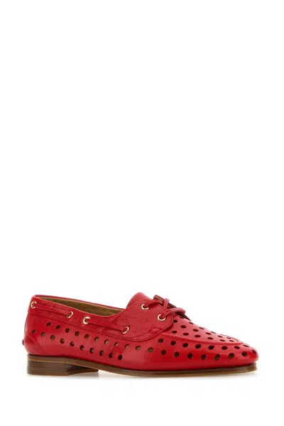 Bally Women's Leather Party Lace-up Shoes In Red