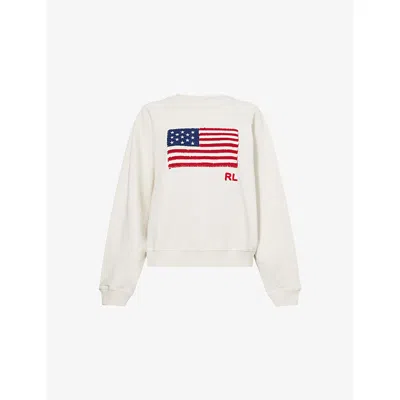 Polo Ralph Lauren Long Sleeve Crew Neck Polo Jumper In Cream Multi