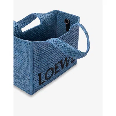 Loewe Women's Font Small Raffia Bag In Light Blue
