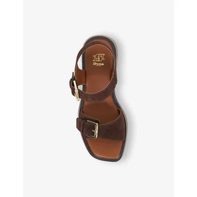 Dune Womens  Luno Suede Flatform Sandals In Brown Suede