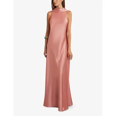 Reiss Fae Cape Back Maxi Dress In Pink