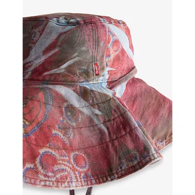 Levi's Womens Multi  X Dt Graphic-print Wide-brim Denim Bucket Hat In Multi