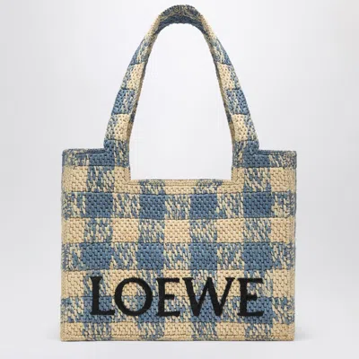 Loewe Medium  Font Bag In Natural/blue In Multi